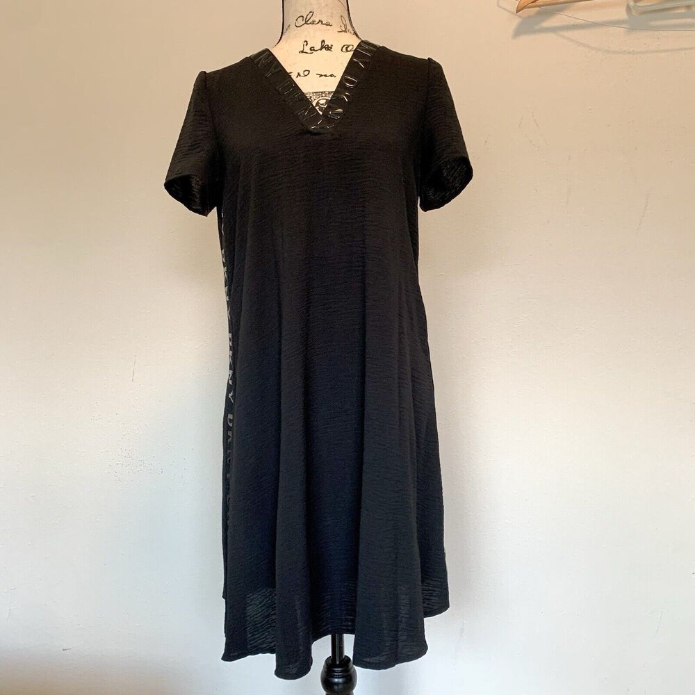 Dkny Logo Black T Shirt Dress Size S